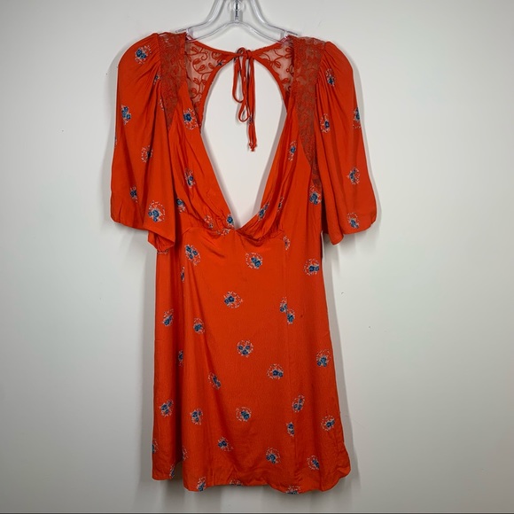 Free people Mockingbird Open Back Mini Dress Sz S - Picture 3 of 10